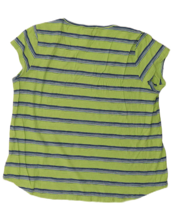 Chaps Camiseta para mujer Top UK 18 XL Algodón a rayas verdes