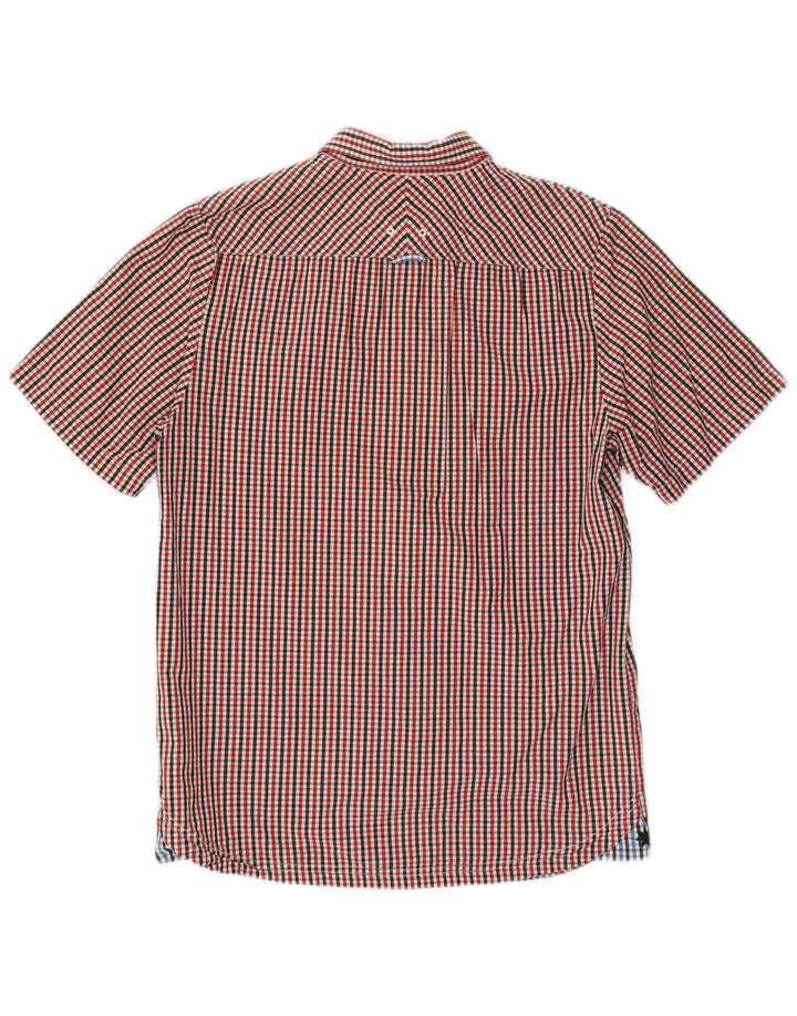 Camisa de manga corta DC para hombre Small Red Check