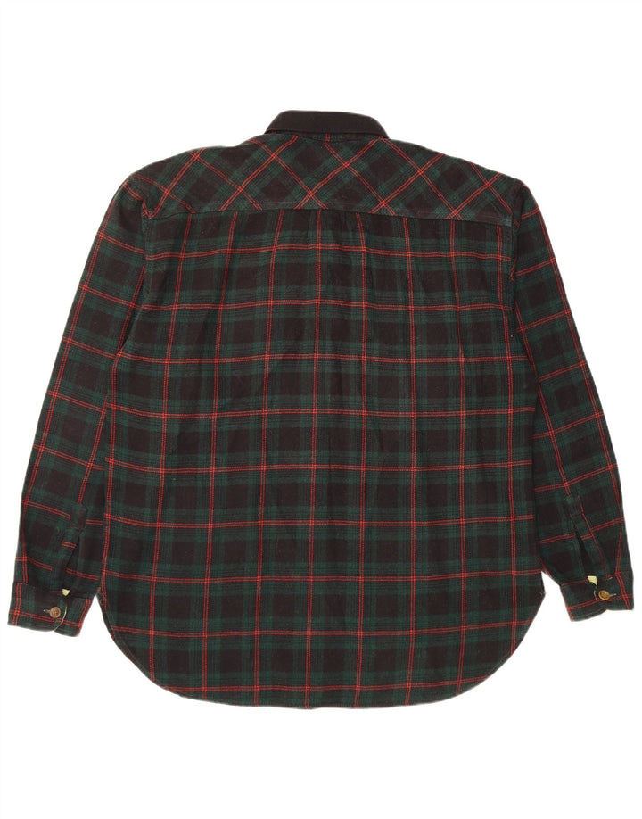 Camisa de franela Casucci para hombre Poliacrílico a cuadros verdes grandes