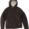 Champion Chaqueta Acolchada Con Capucha Para Hombre UK 38 Medium Negro Poliamida