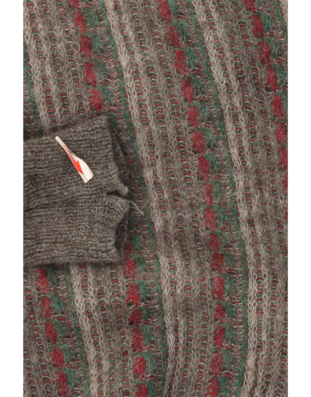 Vintage hombres Cardigan suéter grande gris rayas