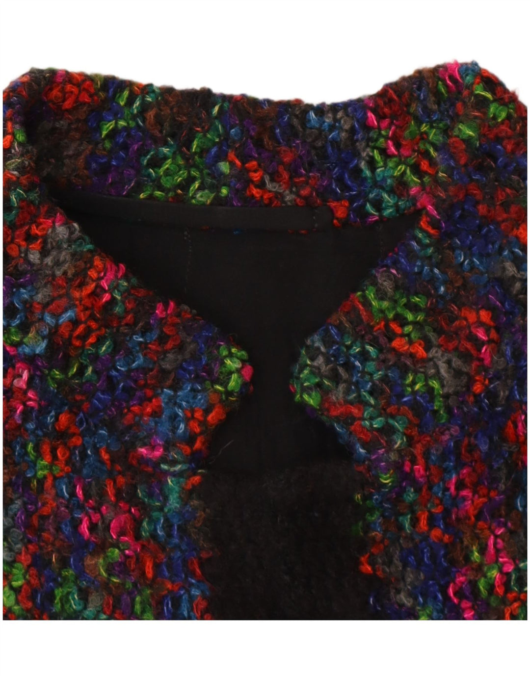 Vintage mujer punto Blazer chaqueta Reino Unido 14 medio multicolor moteado