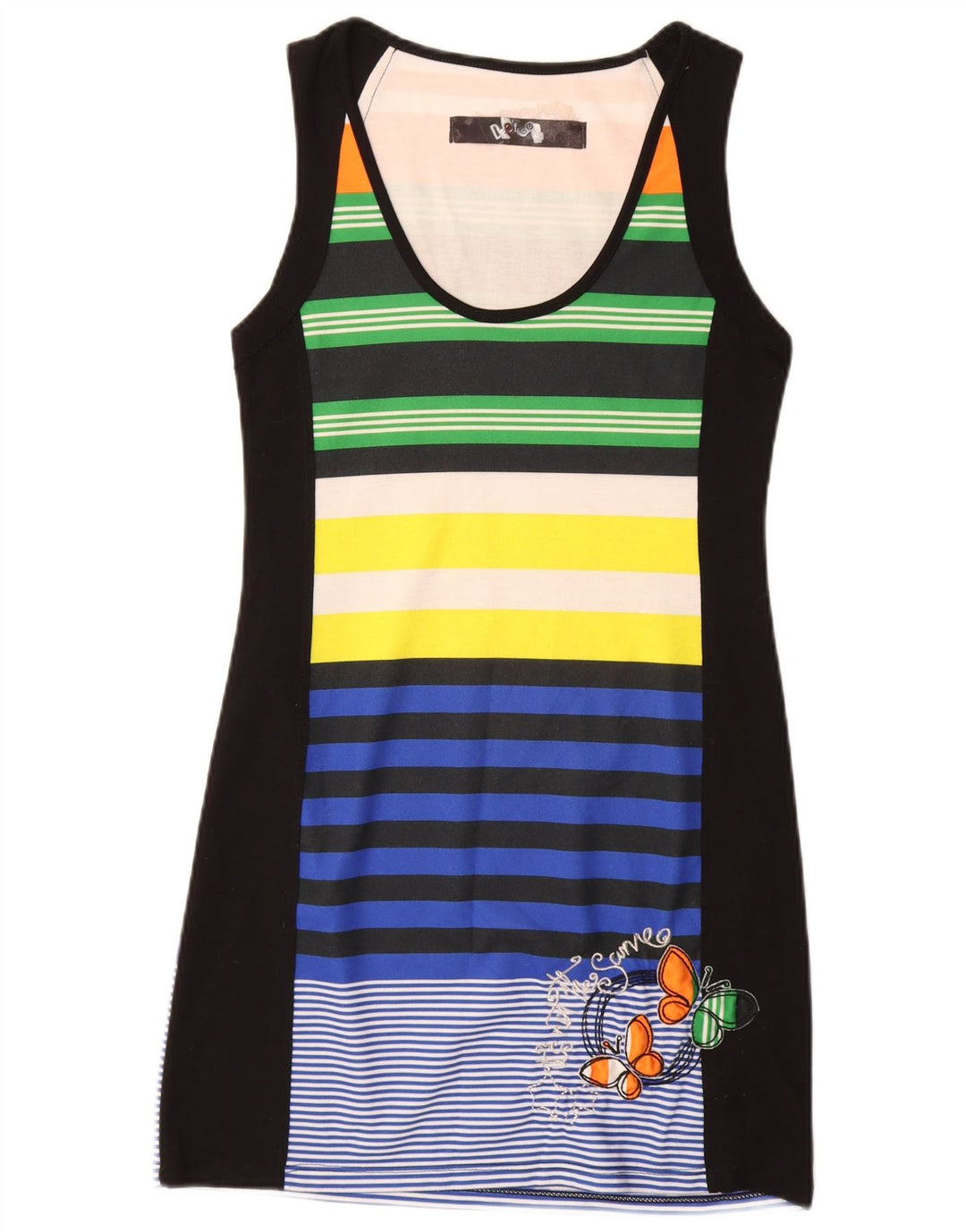 DESIGUAL Vestido camiseta gráfico para mujer UK 40 Mediano Mariposa multicolor