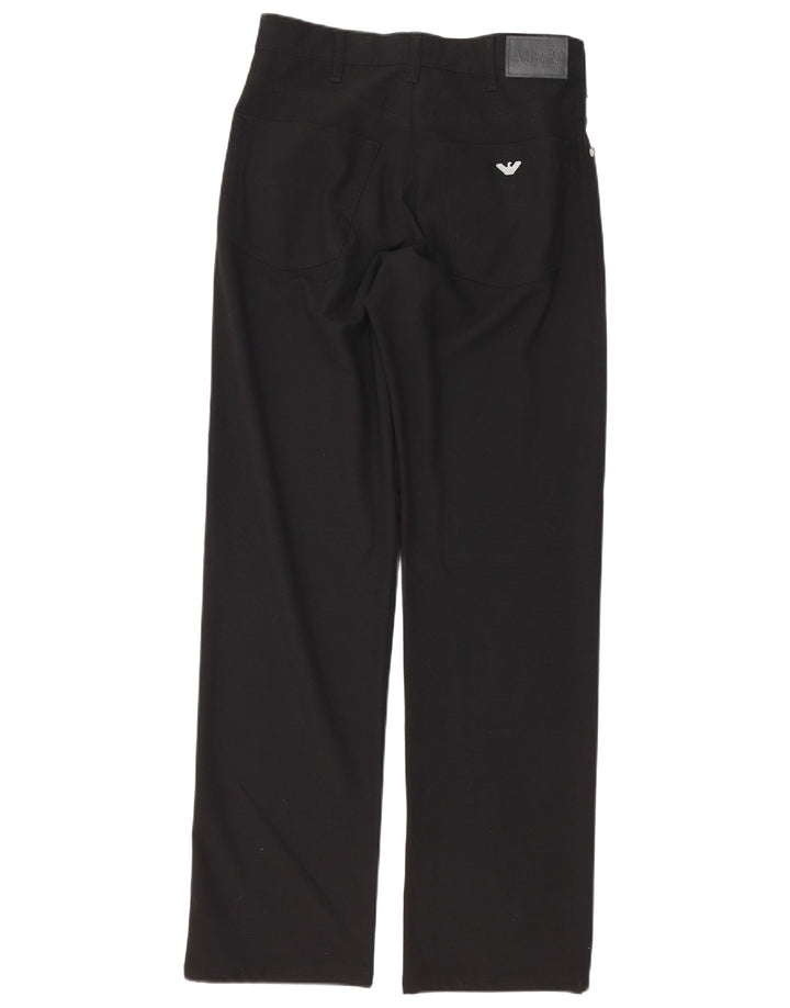 ARMANI Womens Straight Casual Trousers W32 L33 Black Polyester