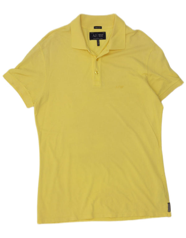 Armani Jeans Polo ajustado para hombre XL Algodón amarillo