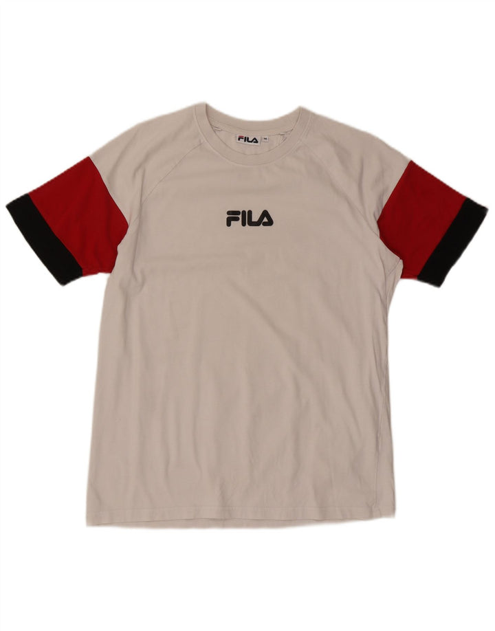 Fila Camiseta gráfica para hombre Top Medium White Colourblock