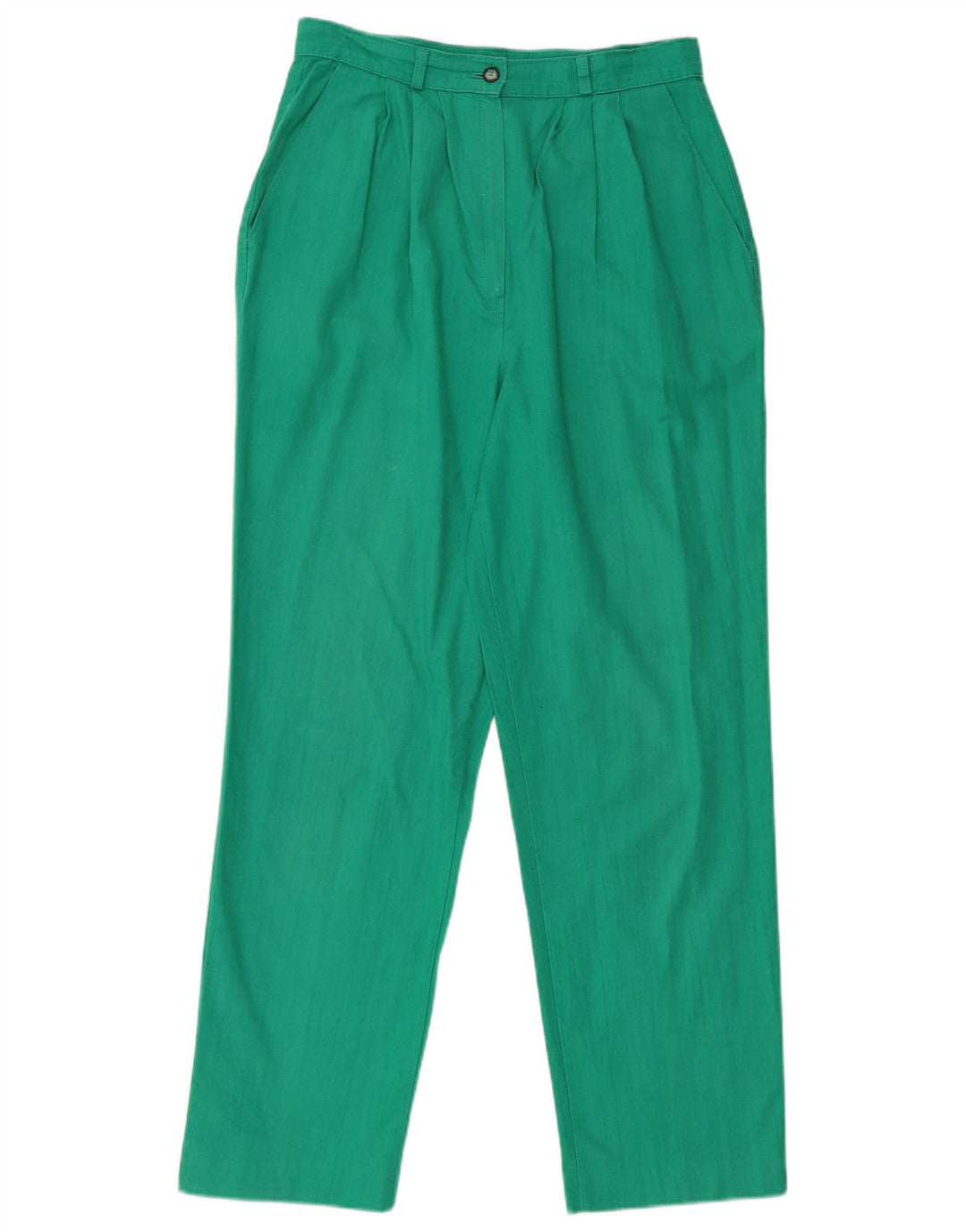 VINTAGE Pantalón chino con pinzas para mujer W28 L29 Verde