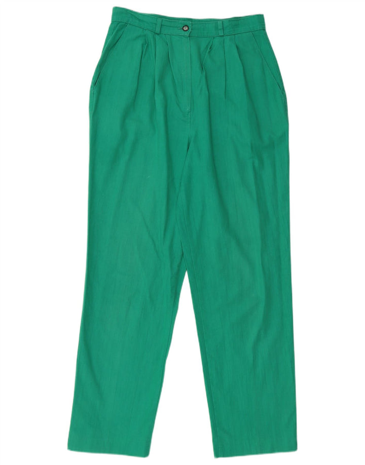 VINTAGE Pantalón chino con pinzas para mujer W28 L29 Verde