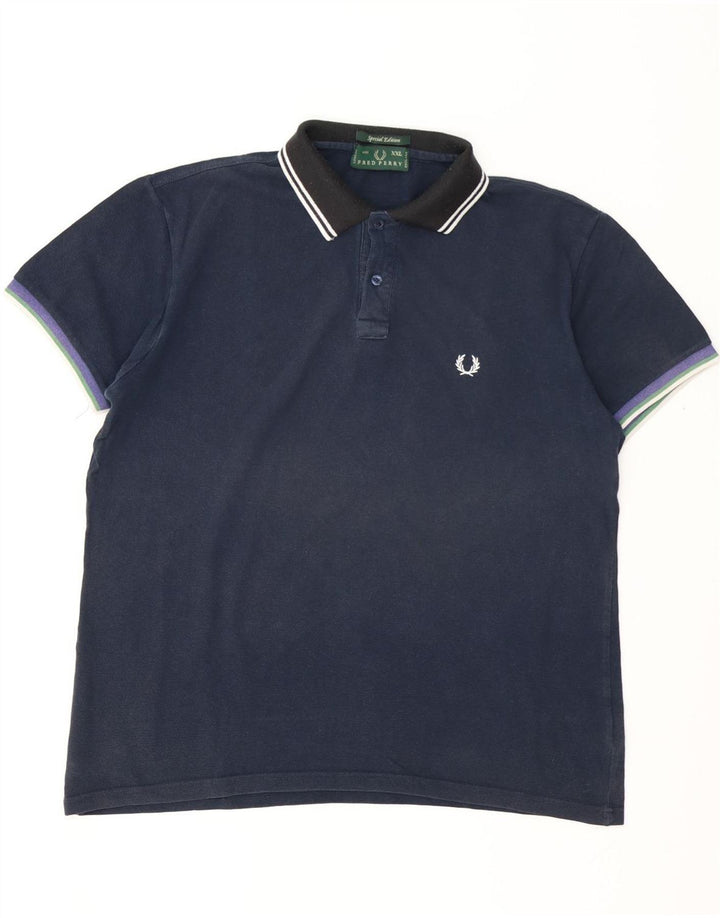 FRED PERRY Polo de rugby para hombre 2XL Azul marino Algodón