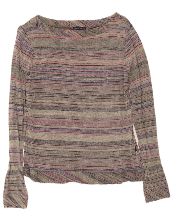 Trussardi Jeans Camiseta Mujer Manga Larga ES 40 XL Gris Rayas