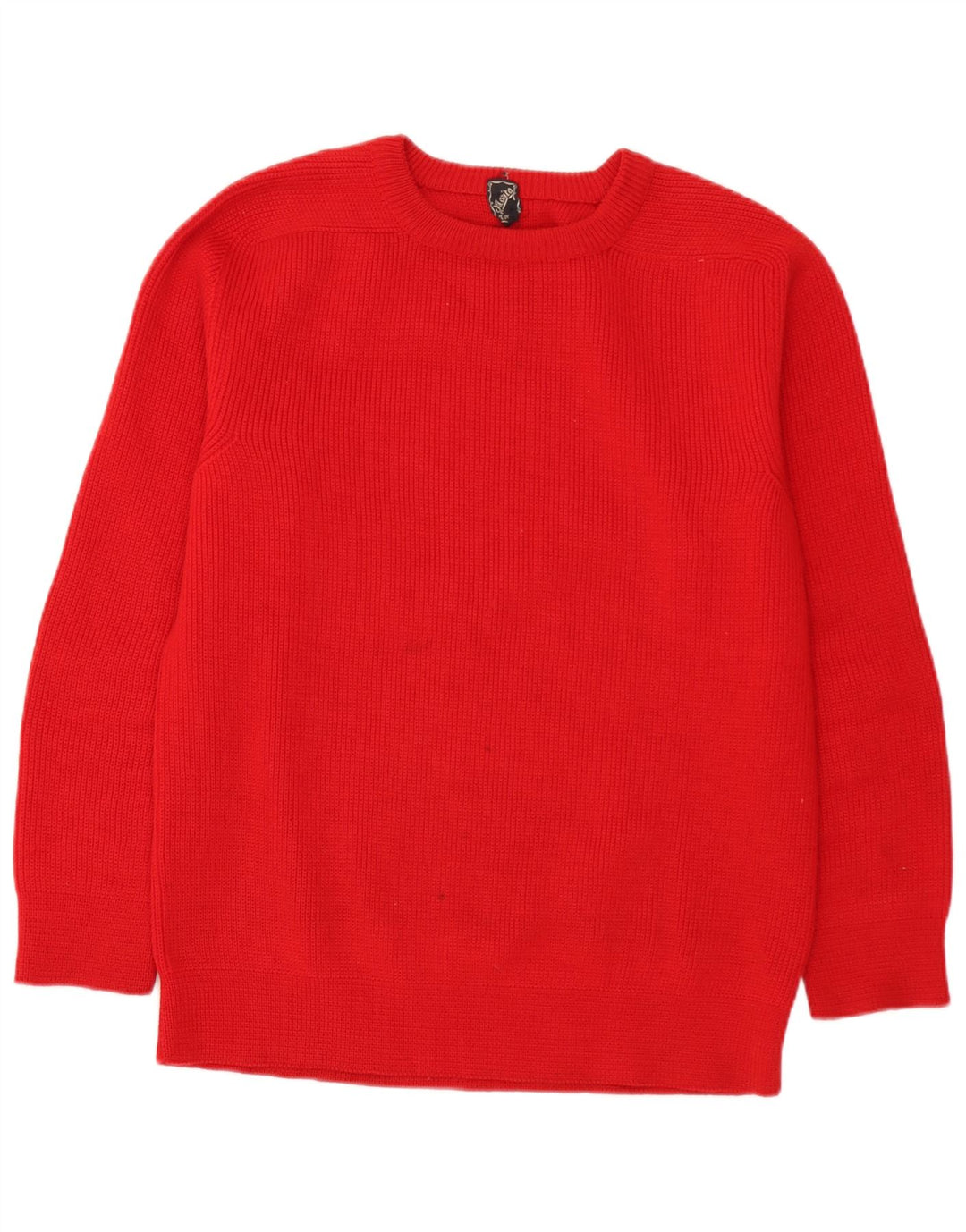 Vintage hombres barco cuello jumper suéter medio rojo