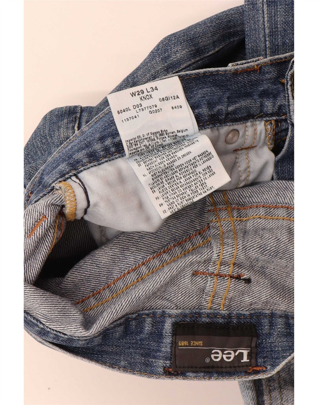 Lee Vaqueros Rectos Knox para Hombre W29 L34 Algodón Azul
