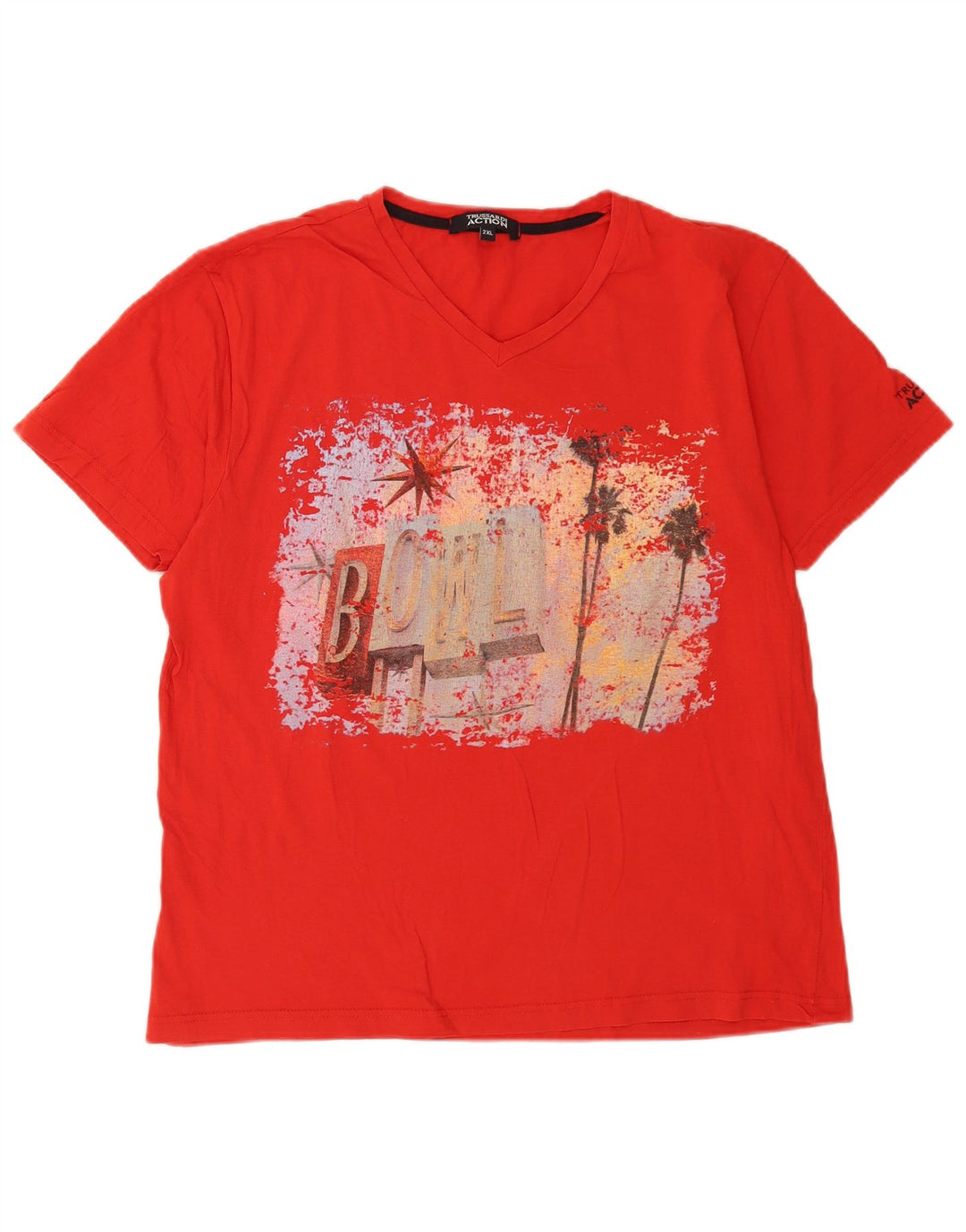 Trussardi Camiseta Gráfica para Hombre Top 2XL Rojo