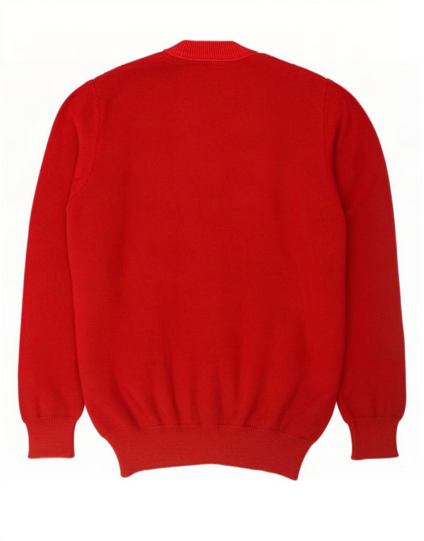 Vintage Mens Cardigan Sweater Medium Red Wool