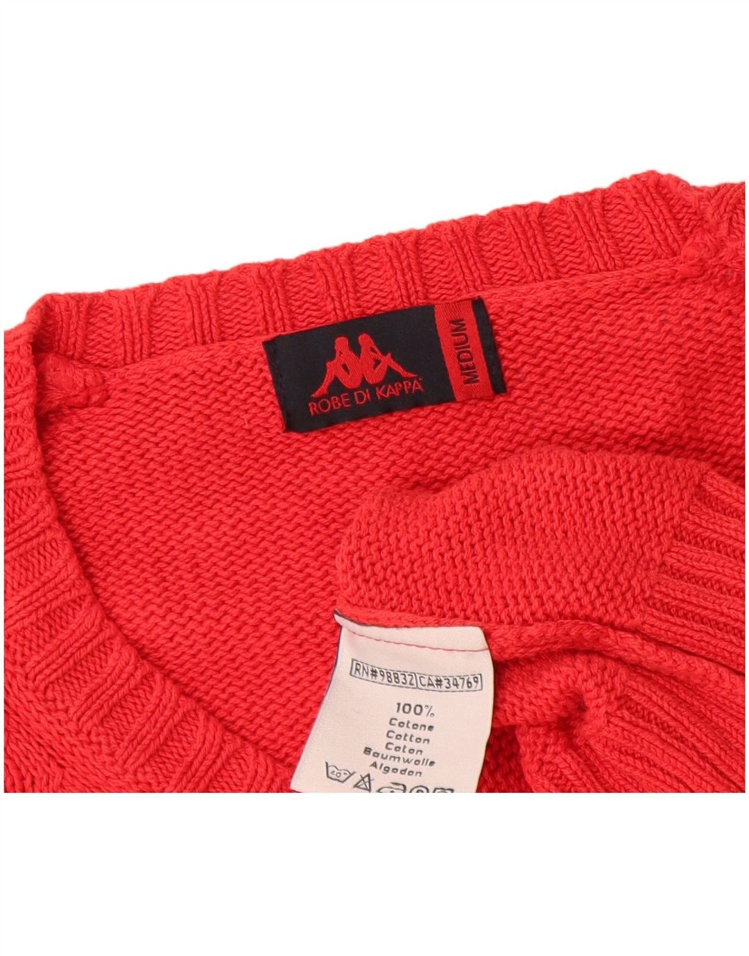 Kappa Hombre Jersey Con Cuello En V Jersey De Algodón Rojo Medio