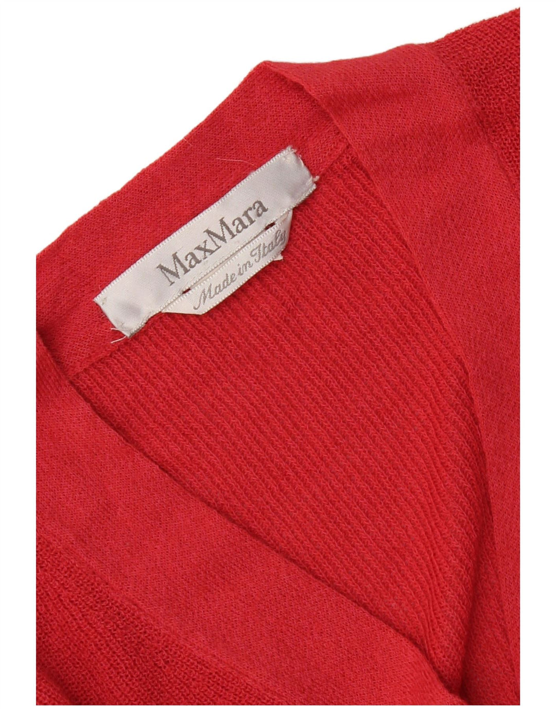 Max Mara - Jersey con cuello en V para mujer, talla 40, color rojo mediano
