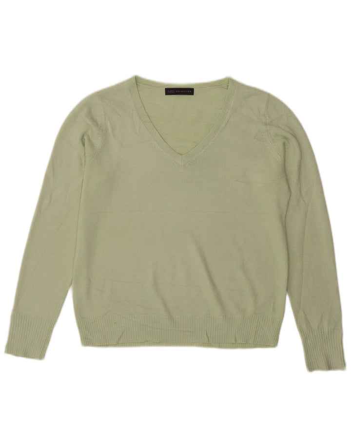 Marks & Spencer Suéter con Cuello en V para Mujer UK 46 Grande Verde