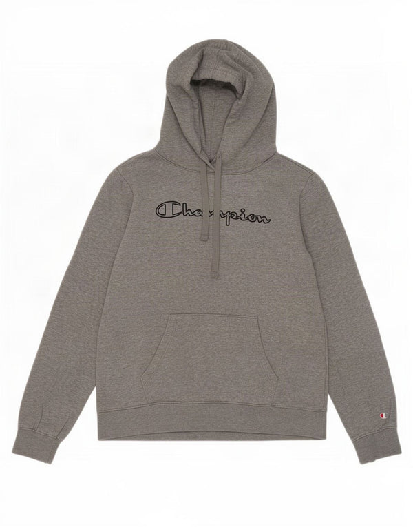 Champion Sudadera con capucha gráfica para mujer Reino Unido 12 Algodón gris medio