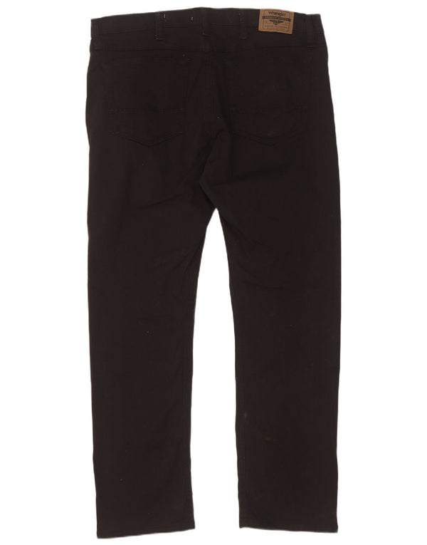 Wrangler Pantalones informales rectos y ajustados para hombre W36 L30 Algodón negro