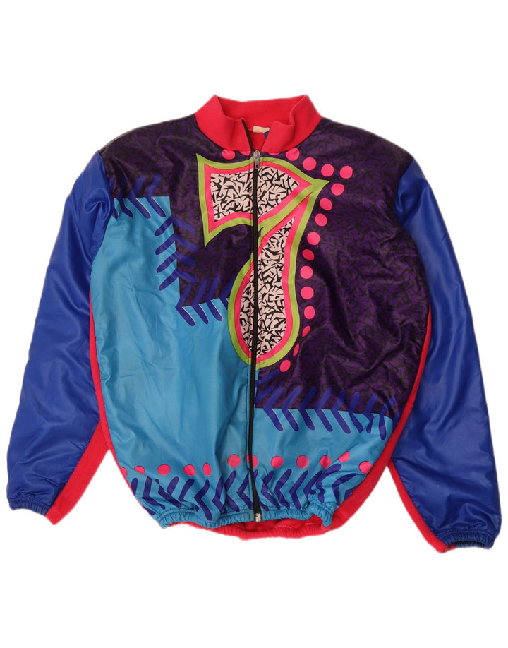 MARILENA Chaqueta superior de chándal con estampado abstracto para hombre XL Azul Colorblock