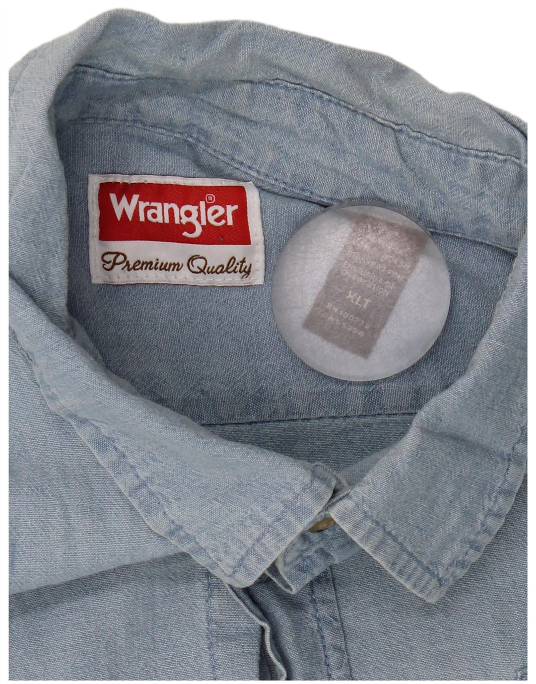 Wrangler Camisa alta para hombre XL Algodón azul