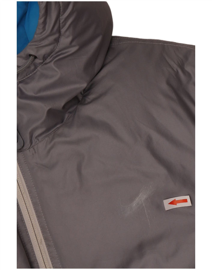 Nike Chaqueta acolchada con capucha para hombre UK 38 Poliéster gris medio
