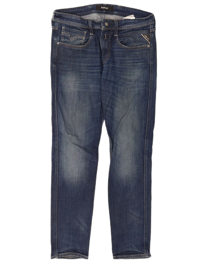 Vaqueros ajustados para hombre Replay W33 L32 Algodón azul