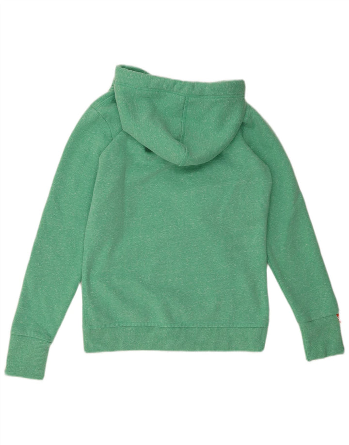 Superdry Sudadera con capucha y cremallera para mujer Reino Unido 40 Algodón moteado verde medio