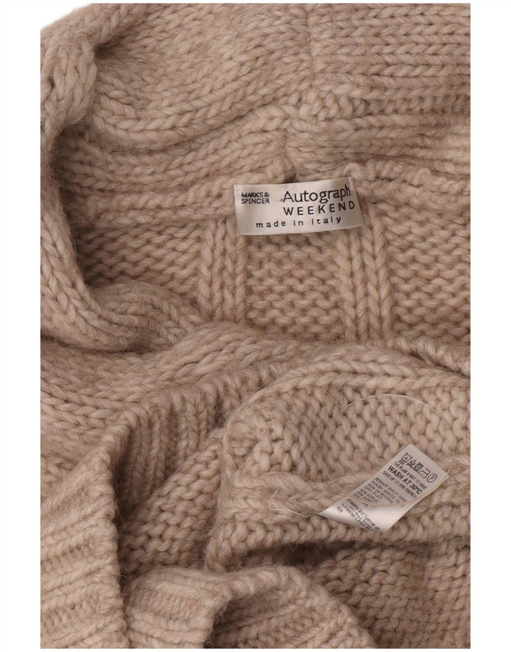 Marks & Spencer Suéter con cuello vuelto para mujer UK 8 Small Beige Acrílico