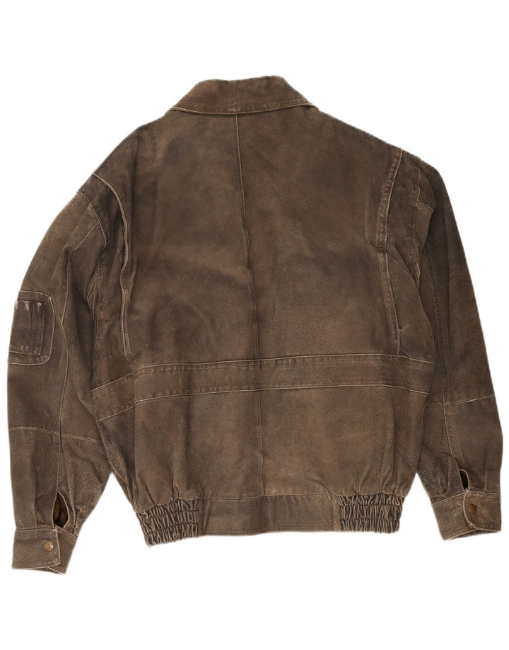 Chaqueta de cuero para hombre Front Line IT 48 Caqui mediano