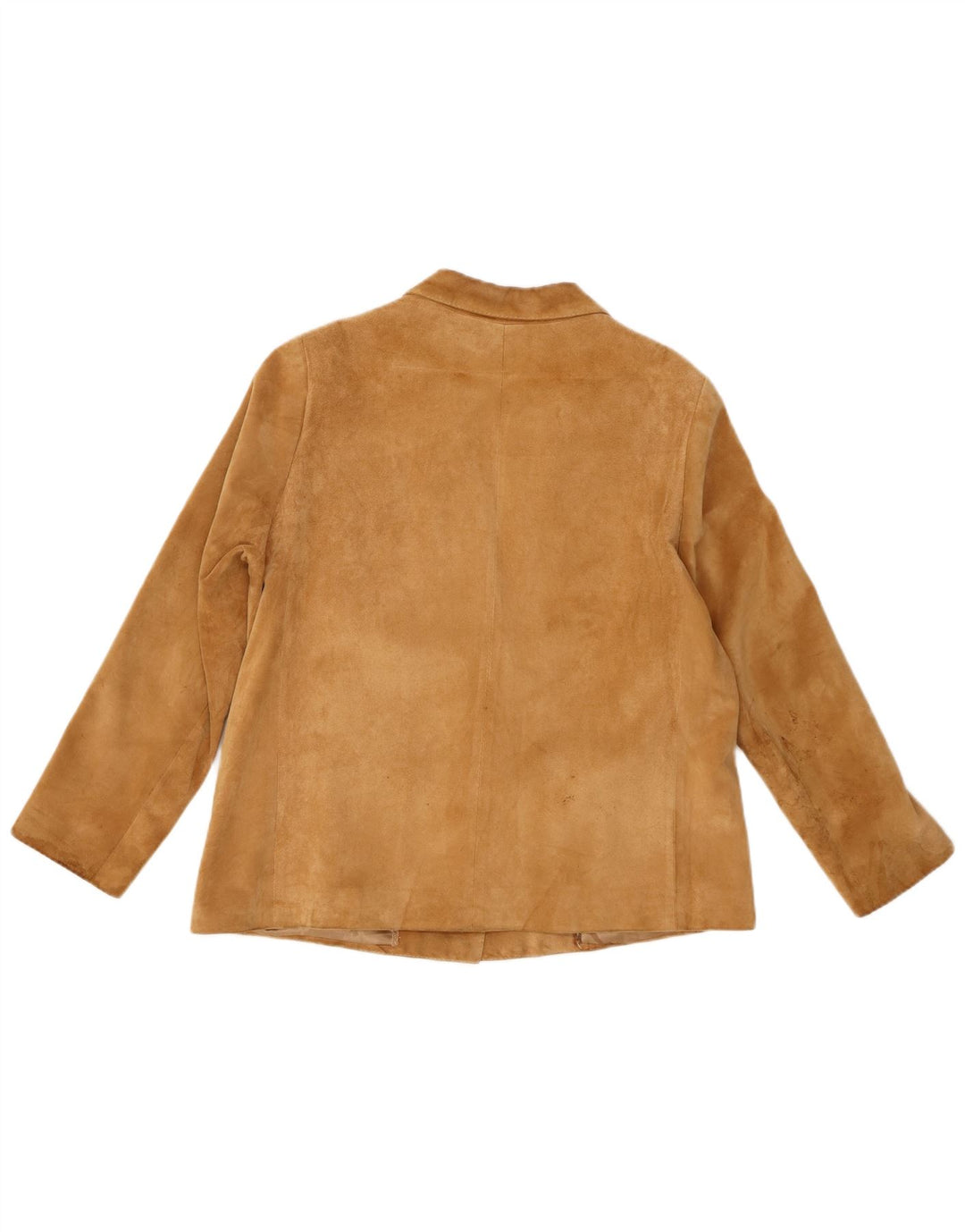 Vintage mujer 2 botones ante Blazer chaqueta Reino Unido 14 marrón medio