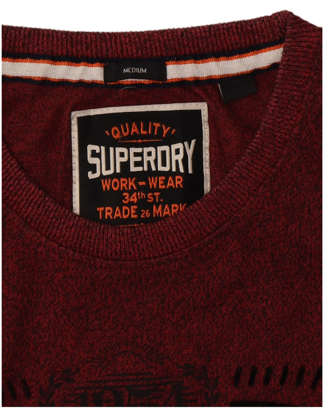 SUPERDRY Camiseta gráfica para hombre Top Medium Granate