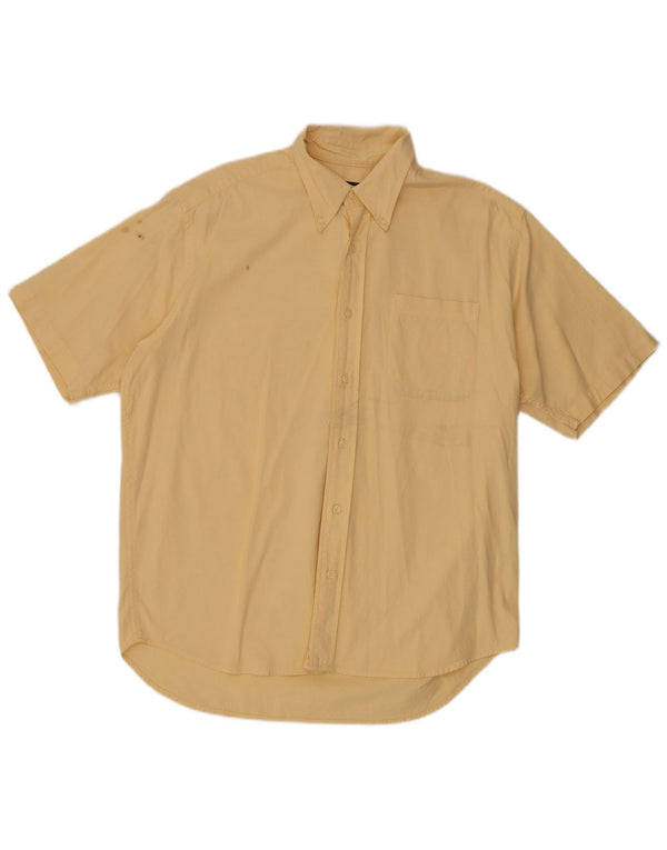 Eddie Bauer Camisa De Manga Corta Para Hombre Algodón Amarillo Medio