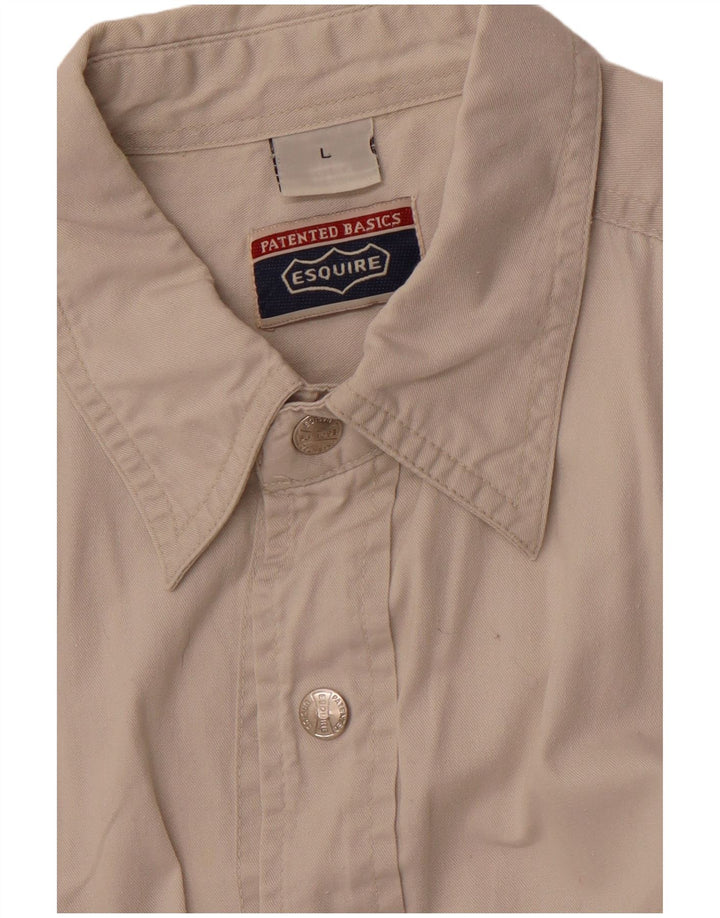 VINTAGE Camisa sin mangas para hombre Algodón beige grande