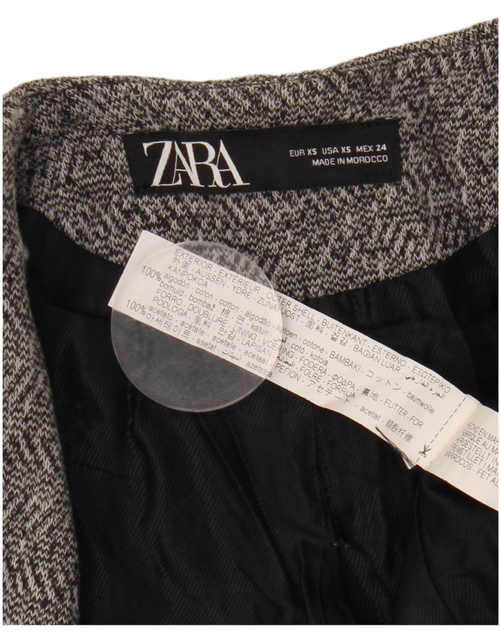 ZARA Chaqueta larga de punto para mujer UK 6 XS Algodón gris en espiga
