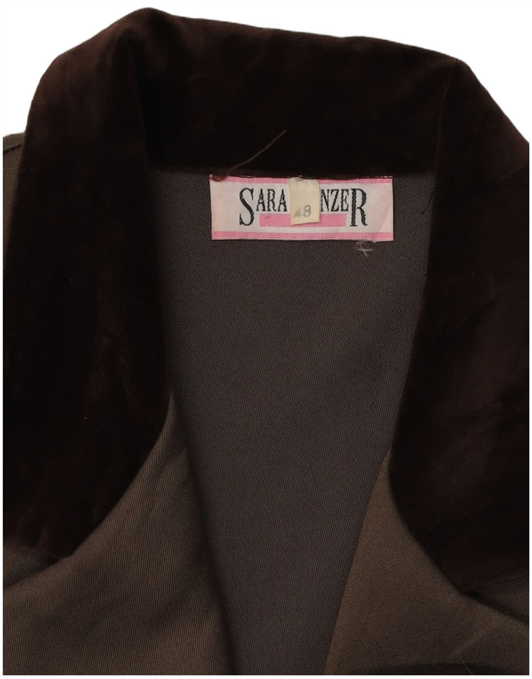 Sara Glenzer Abrigo cruzado para mujer IT 48 XL Bloque de color marrón