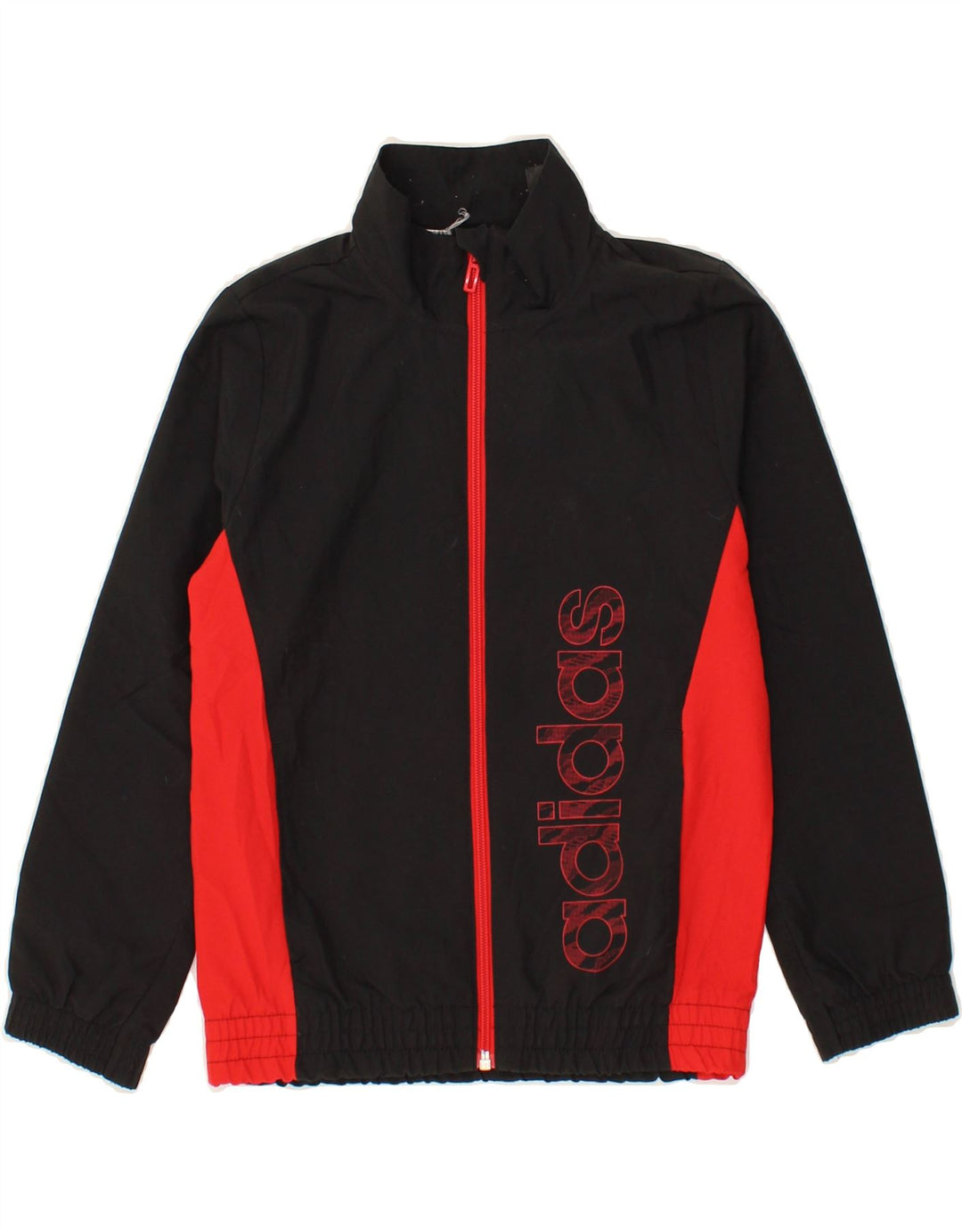 ADIDAS Boys Graphic Tracksuit Top Jacket 7-8 Years Black Colourblock Vintage Adidas and Second-Hand Adidas from Messina Hembry 