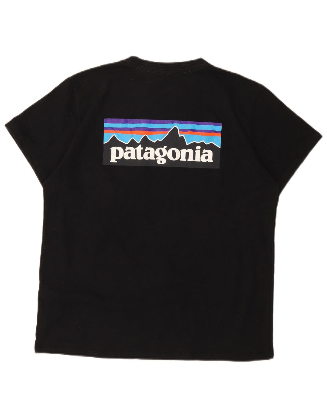 Patagonia Mujer Camiseta Gráfica Top UK 40 Grande Poliéster Negro