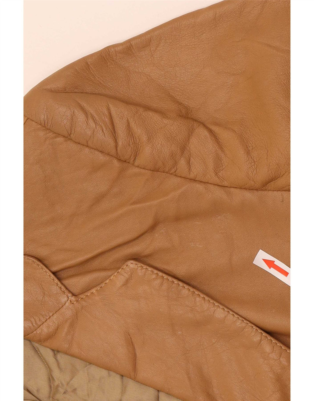 Vintage hombres 2 botones chaqueta blazer de cuero IT 48 beige medio