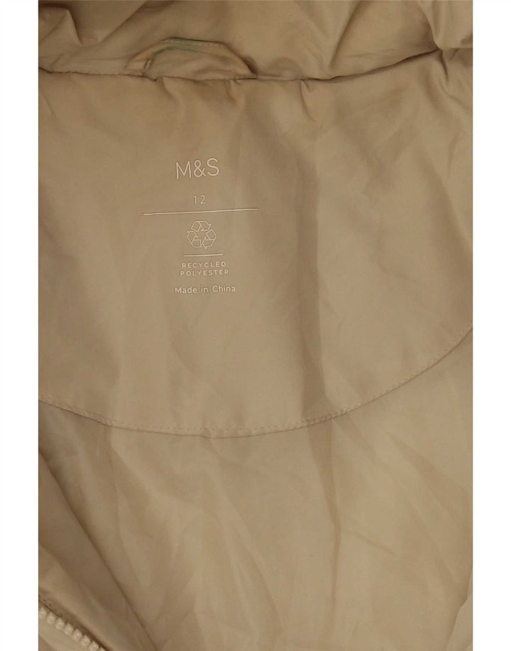 Marks & Spencer Chaqueta acolchada con capucha para mujer UK 12 Medium Off White