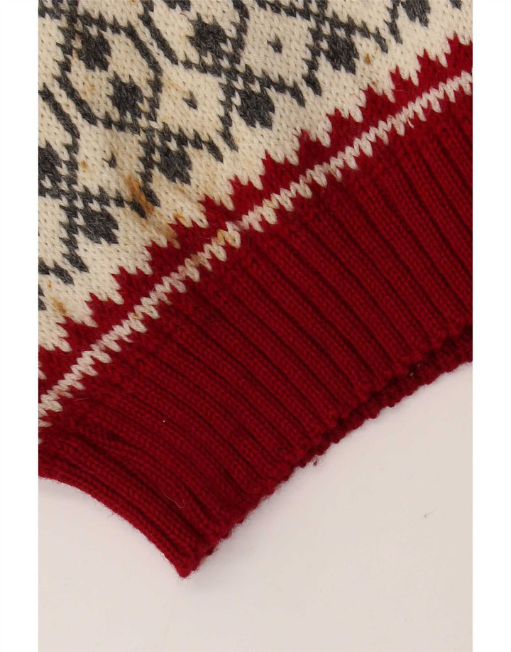 Voss Jersey unisex con cuello redondo para hombre, talla mediana, color blanco roto, Fair Isle