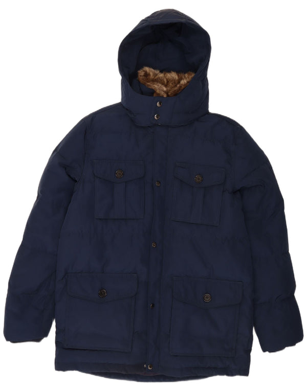 Tommy Hilfiger Chaqueta acolchada con capucha para hombre UK 44 2XL Poliéster azul marino