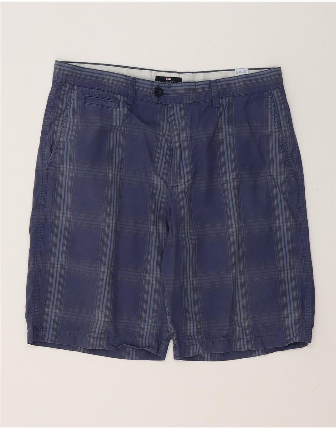 Marks & Spencer Pantalones cortos chinos Blue Harbor para hombre W34 Large Navy Blue Check