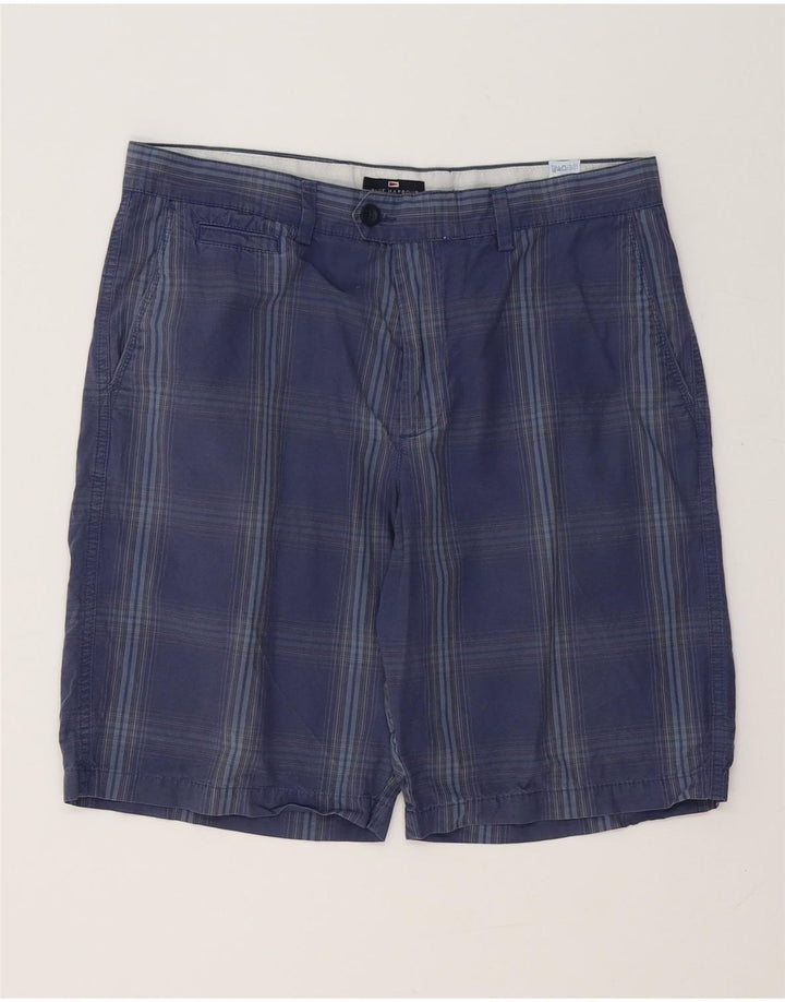 Marks & Spencer Pantalones cortos chinos Blue Harbor para hombre W34 Large Navy Blue Check