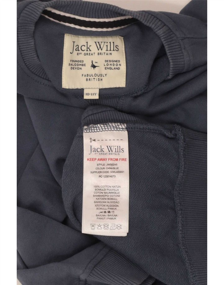 Jack Wills Sudadera de corte regular con estampado gráfico para niños 10-11 años Azul