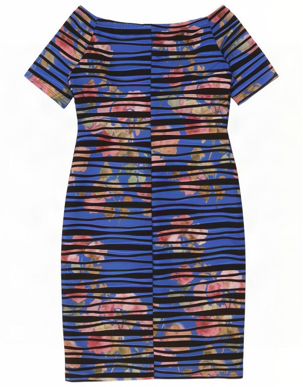 Vestido ajustado para mujer Gina Bacconi UK 44 Poliéster floral azul medio