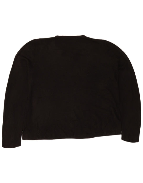 Marks & Spencer Suéter de cuello redondo para mujer UK 46 Grande Acrílico negro