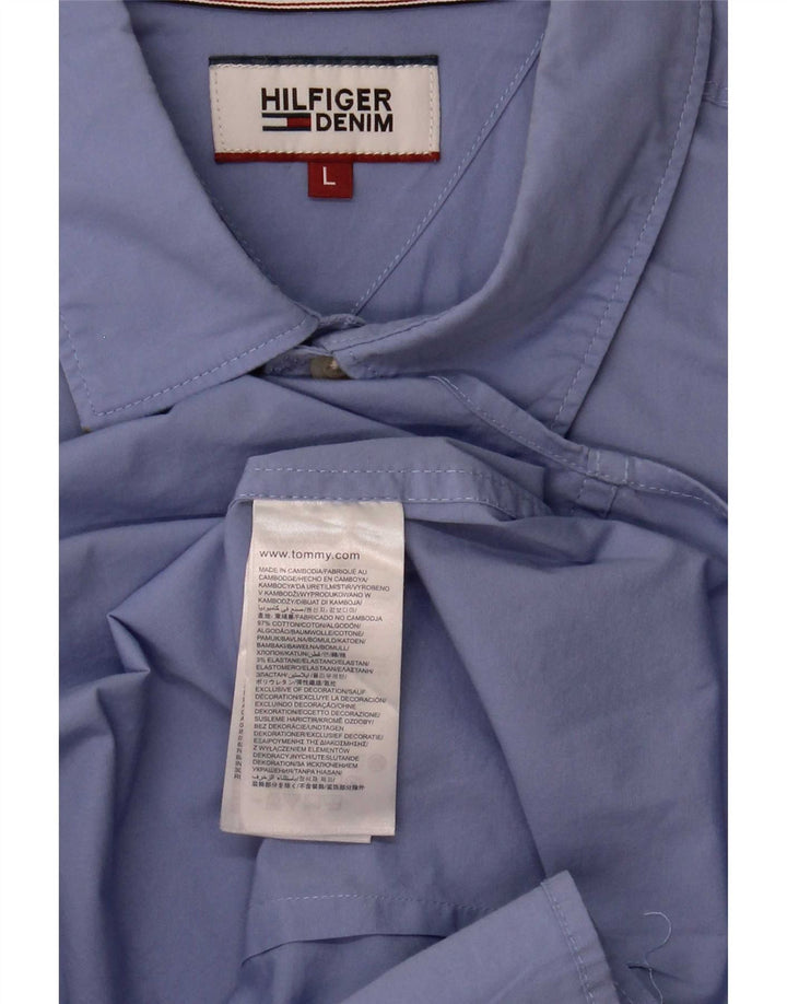Camisa Tommy Hilfiger Hombre Slim Fit Algodón Azul Grande