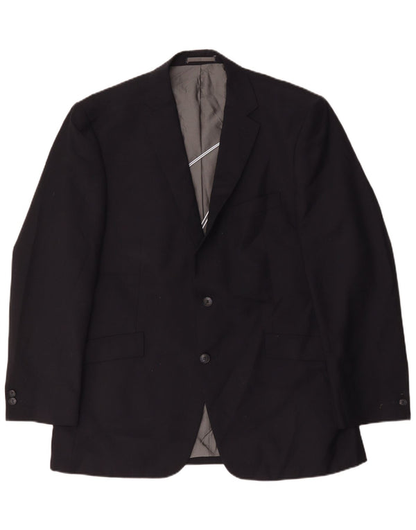 Pierre Cardin Mens 2 Button Blazer Jacket UK 42 XL Navy Blue Polyester