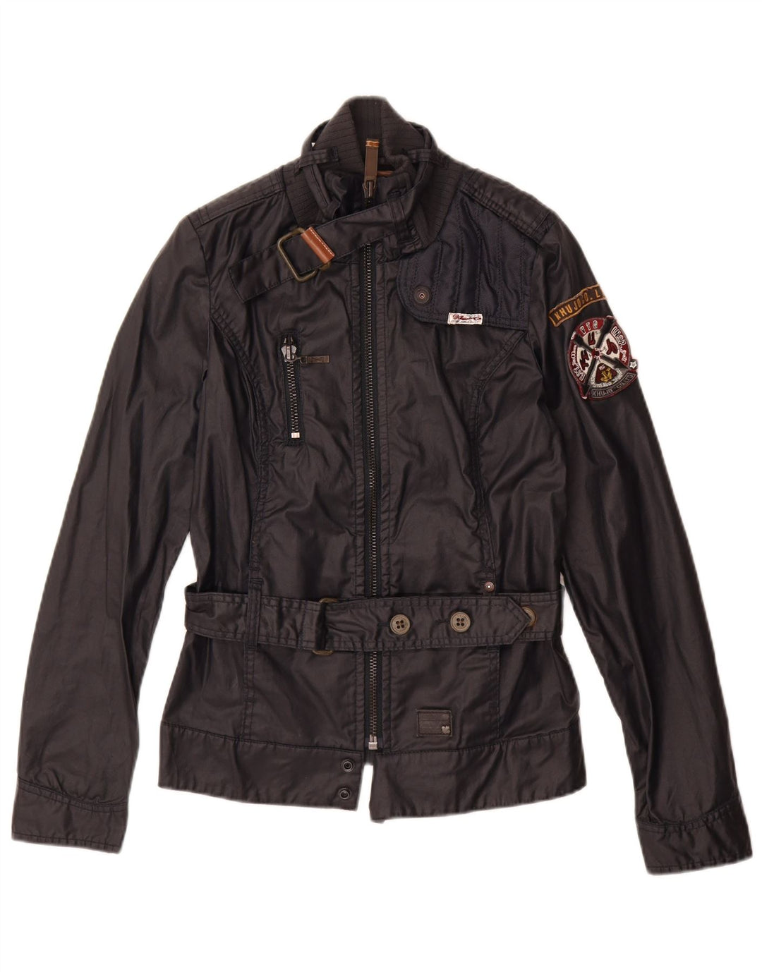 KHUJO Chaqueta utilitaria para mujer UK 10 Small Azul marino Algodón